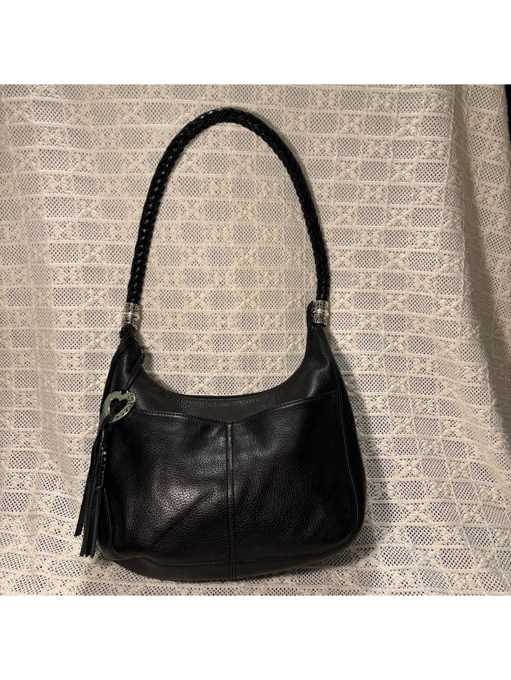 Brighton Barbados w/ Hand-Braided Handle and Signature Heart Tassel Detail Hobo